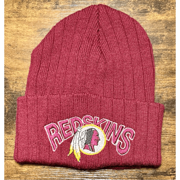 Vintage 1990s Washington Redskins NFL Women’s/Kid’s Burgundy Knit Hat Beanie - Picture 4 of 12